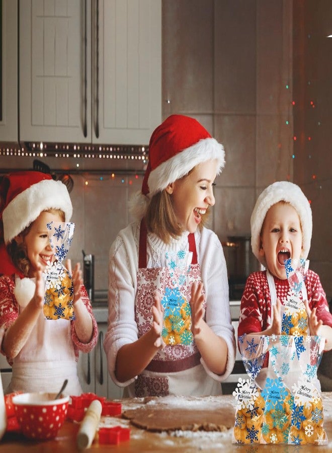 Vellibring 120PCS Christmas Cellophane Bags,Winter Snowflake Bags Transparent Plastic Candy Cookie Bags with Twist Ties Snowflake Hanging Tags for Xmas Winter Holiday Party Supplies - Image 5